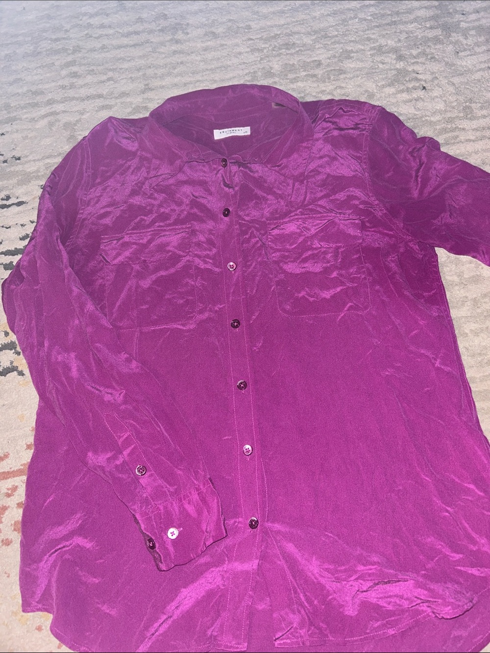 Equipment Magenta Silk Button-Down Blouse